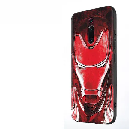 red gangtiexia tou Чехол для redmi k20 mi 9 t, мягкий чехол с вышивкой для мужчин, чехол для xiaomi mi 9t redmi k20 pro, силиконовый чехол для задней панели с изображением дракона и Льва, чехол для xiaomi k20 - Цвет: red gangtiexia tou