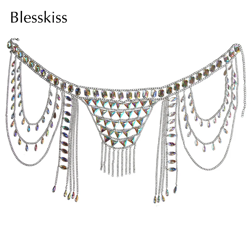 Blesskiss, стразы, бикини,, для женщин, сексуальный, смешной, блеск, кристалл, бриллиант, купальник, цепь тела, украшение, одежда для пляжной вечеринки, платье