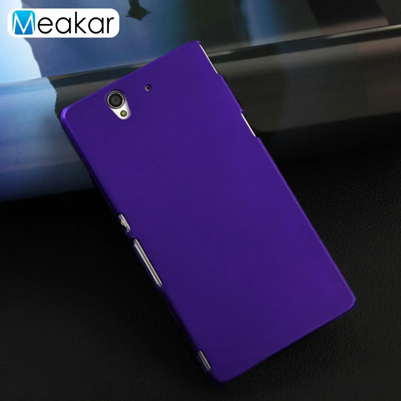 Матовый пластиковый чехол для sony Xperia Z C6603 L36H C6602 чехол-лента на заднюю панель - Цвет: purple