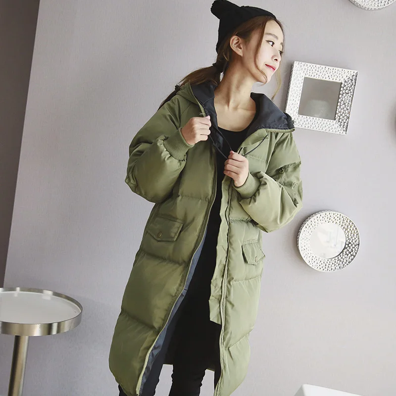 Зима с капюшоном длинный участок Южнокорейских студентов свободной летучей мыши