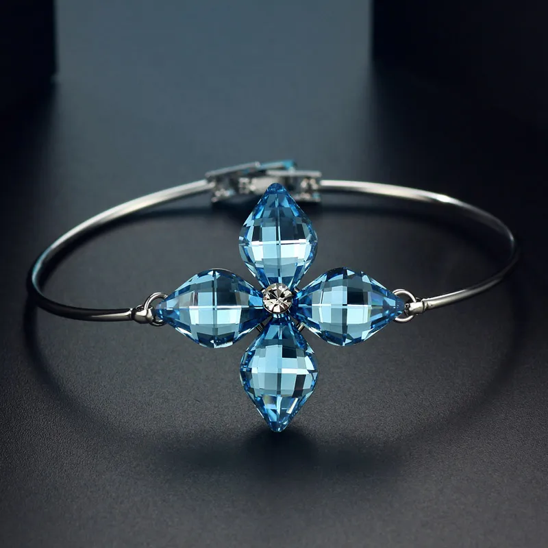 Neoglory Австрия Кристалл и Чешский Стразы браслет Изысканный цветочный дизайн