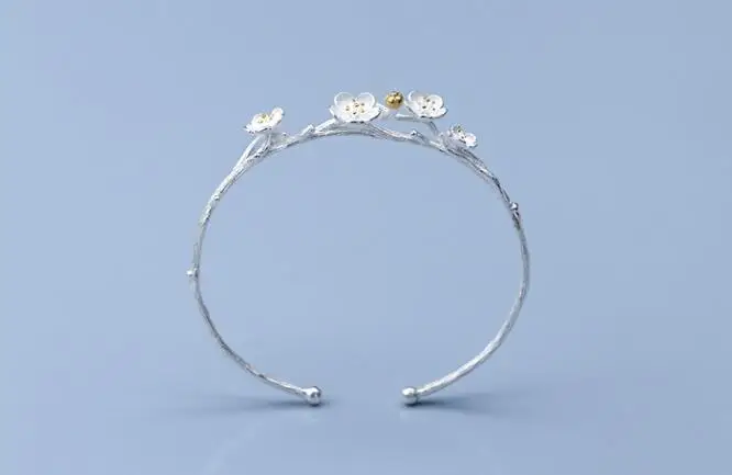 Oly2u Fashion Bangles Cuff Flower &amp Bracelets Women Accessories Srebrna bransoletka SYSZ008 | Украшения и аксессуары