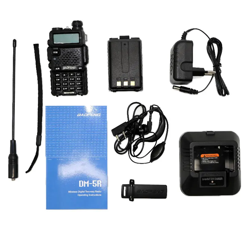 

Baofeng DM-5R Portable Radio VHF UHF Dual Band DMR Digital Anolog Dual Mode 5W 128CH Walkie Taklie Flashlight DM5R Transceiver