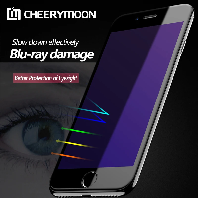 CHEERYMOON Фиолетовый Синий Уход за глазами для iPhone 7 Full Plus полное покрытие телефона