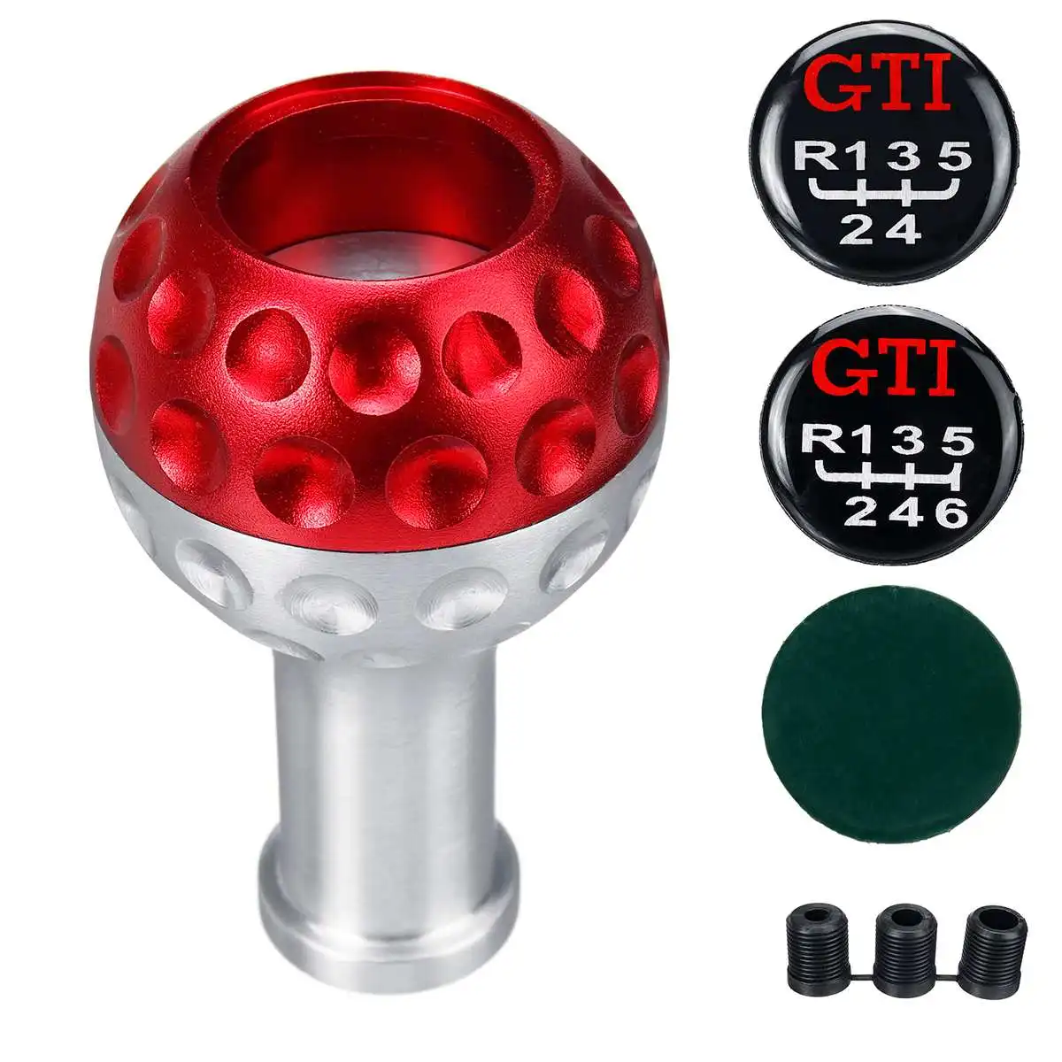 Red 4 цвета 5 и 6 Скорость алюминиевый Шестерни рукоятка рычага переключения передач с 8/10/12 мм адаптеры для сим-карт универсальный для VW Scirocco Jetta мяч для гольфа - Название цвета: Red