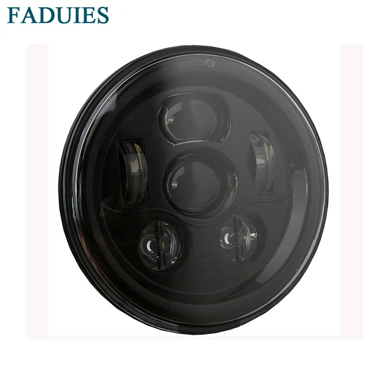 Черный FAUDIES 7 дюймов мотоцикл черный " светодиодный проектор фары для Harley мотоцикл Road King FLHX для Jeep Wrangler JK CJ 07-15 - Цвет: Черный