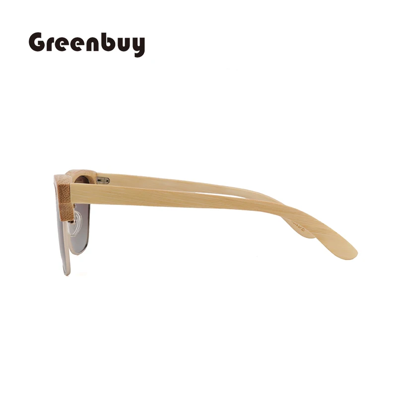 

Classic half-frame sunglasses, bamboo frame, fashion men's sunglasses, simple polarized UV400 protection