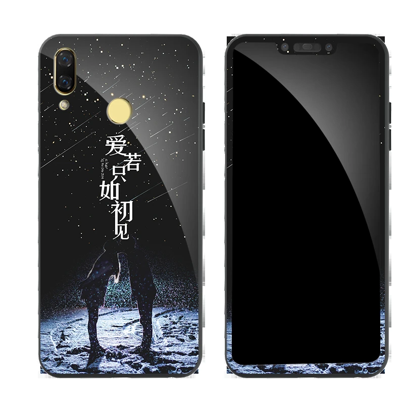 Для Huawei Nova 3 чехол из закаленного стекла + Закаленное стекло Защитная пленка для