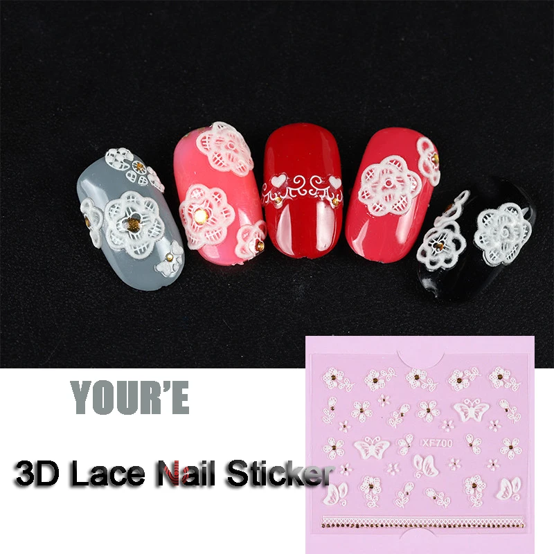 DIY полые кружева наклейки для ногтей цветы Красота Nail Art воды Наклейка украшения