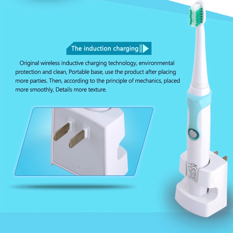 Kemei 360 Degrees Chargeable Electric Toothbrush Ultrasonic Whitening Teeth 30000/SEC Professional Protection Brush 907 | Бытовая