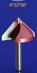 6 мм * 32 90 градусов карбидная торцевая фреза с ЧПУ 3D для деревообработки