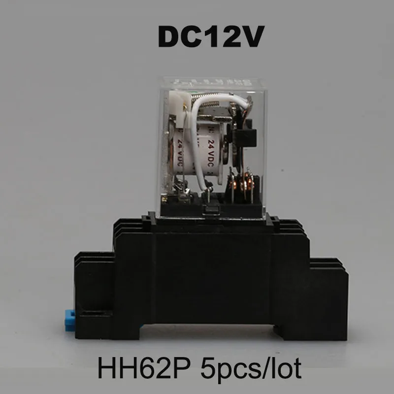 5 компл./лот катушки Мощность реле LY2NJ 12 В DC Миниатюрные DPDT 8pins 10A 240VAC LY2 HH62P JQX-13F С PTF08A