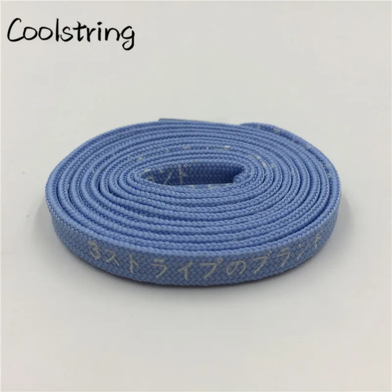 Coolstring, стильные, премиум, 7 мм, плоские, с принтом, японские, Катакана, с буквами, шнурки, красивые, модные, цветные, шнурки для шнурков