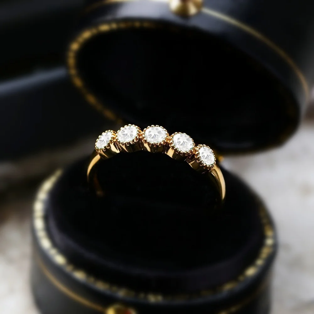 Новое простое 14K Золотое кольцо с бриллиантом однорядное ювелирные изделия