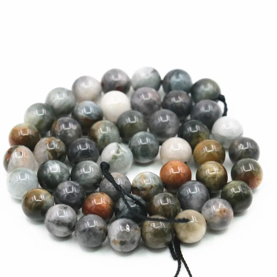 Round 6mm 8mm 10mm 12mm Gray South African Eagle Eye Stone Necklace Beads DIY Fashion Jewelry Making Design Gift | Украшения и
