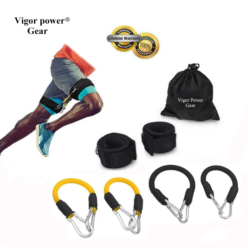 

Vigor Power Gear 4 Tubes Resistance Bands Whole Set Leg Training Workout for Run Kick Boxing Punch Taekwondo All Sports