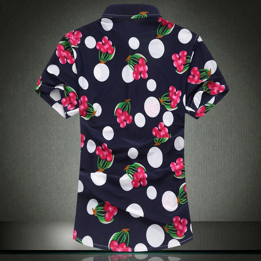 Гавайский поступления рубашка Для мужчин хлопок с цветочным принтом Camisas большой