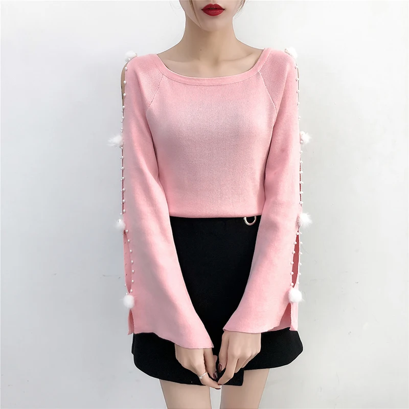 Women's Sweater 2018 Autumn Winter Knitted Cotton Pullover Women Plus Size Fashion Christmas Female Elegant Tops | Женская одежда