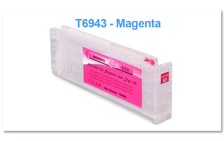 5 Цвета/комплект T6941-T6945 T6941 Refillable патрон чернил для принтера Epson SureColor T3000 T3200 T5200 T7200 T3270 T5270 T7270 700 мл/уп
