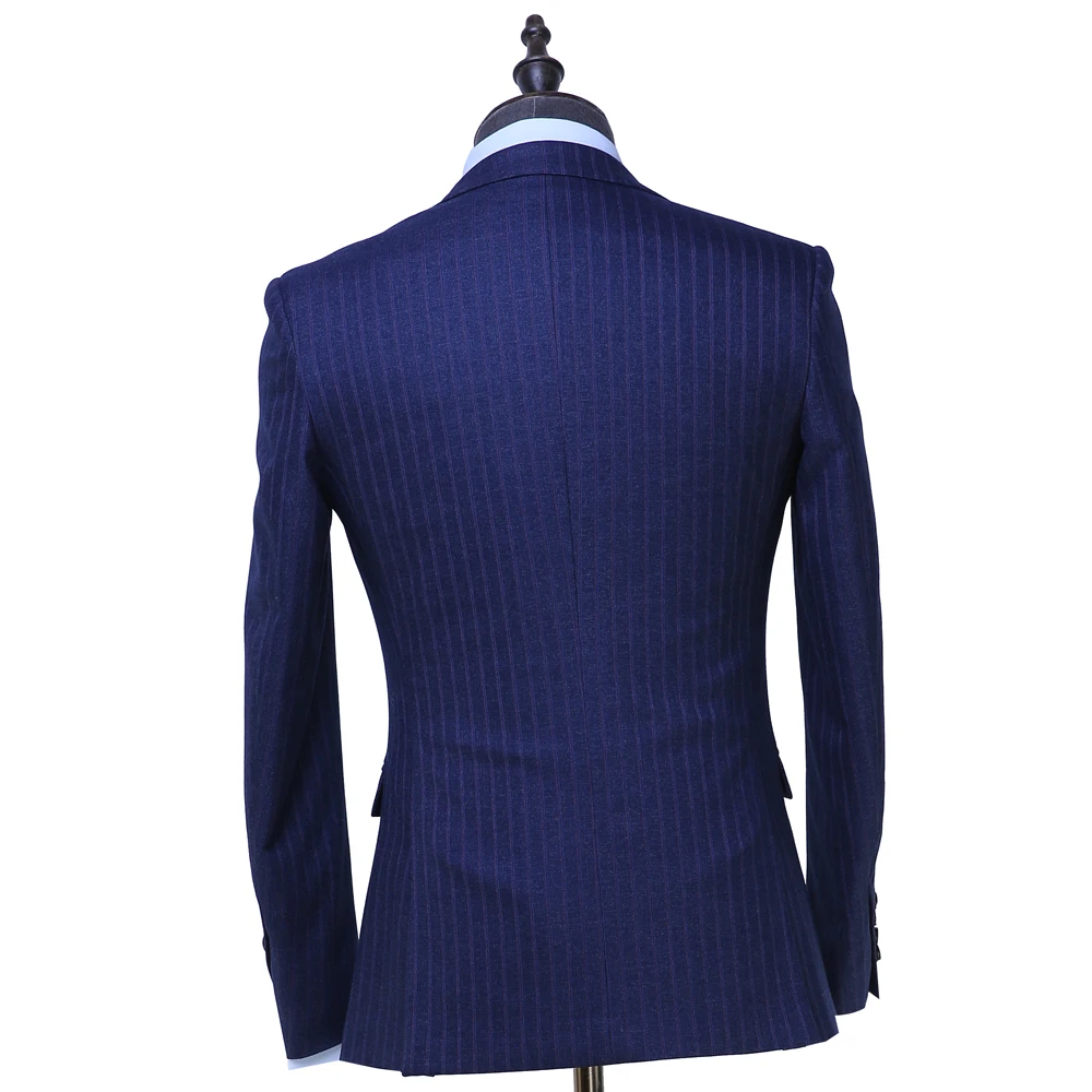 OSCN7 Костюмы Под заказ в полоску для мужчин Slim Fit Свадебная вечеринка s портной