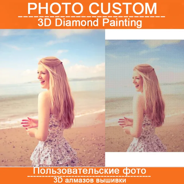 5D DIY Алмазная мозаика Новая фотография на заказ картина круглые стразы алмазная
