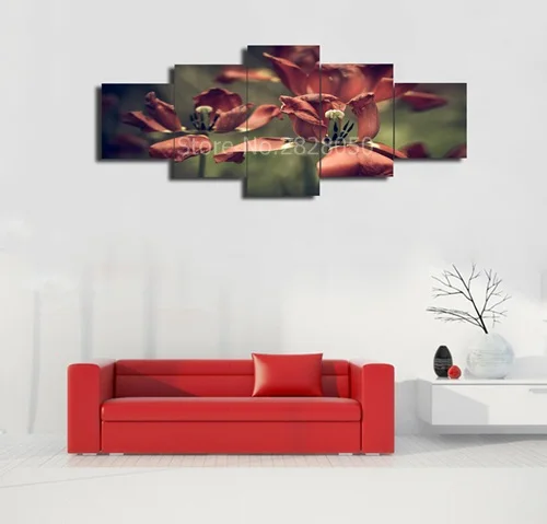 

Nordic Style Withered Flowers Modular Paintings On The Wall Print And Poster Unframed 5 Panels Canvas Art Living Room Decor