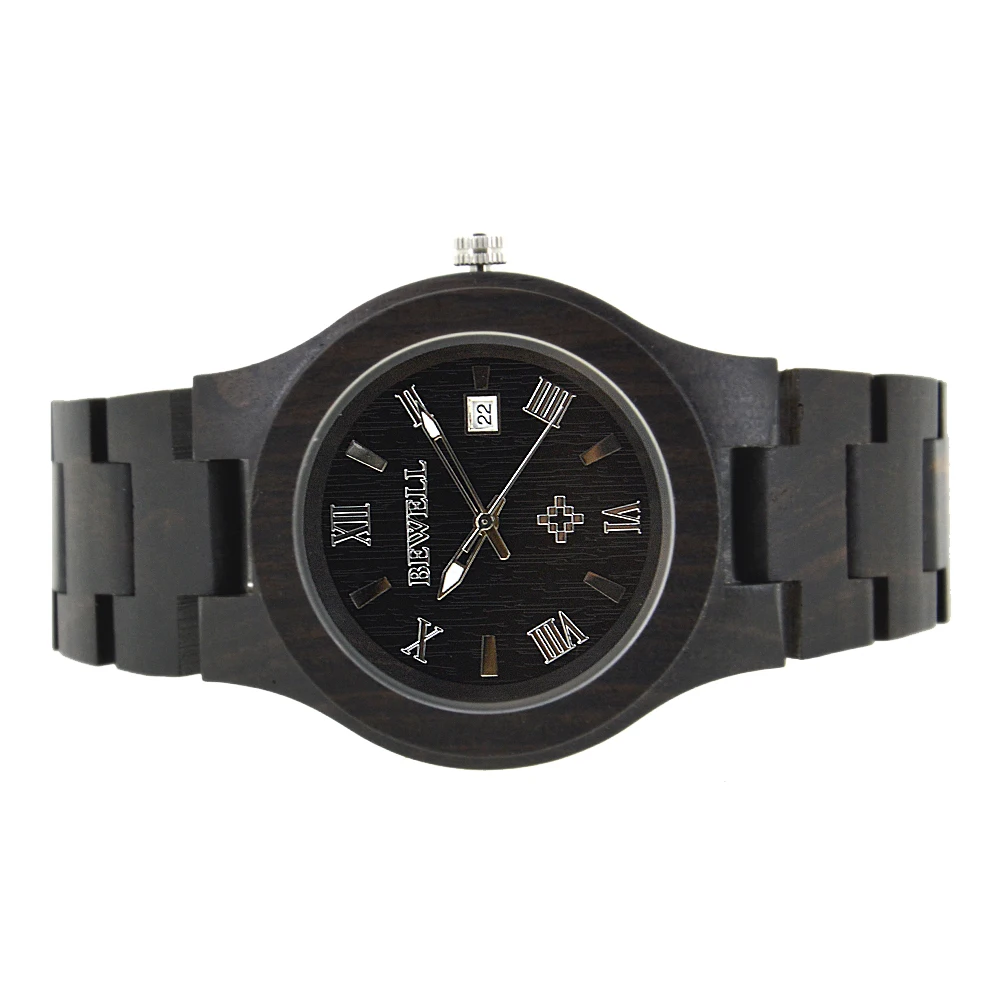 BEWELL деревянные часы мужские повседневные винтажные Ретро стильные наручные