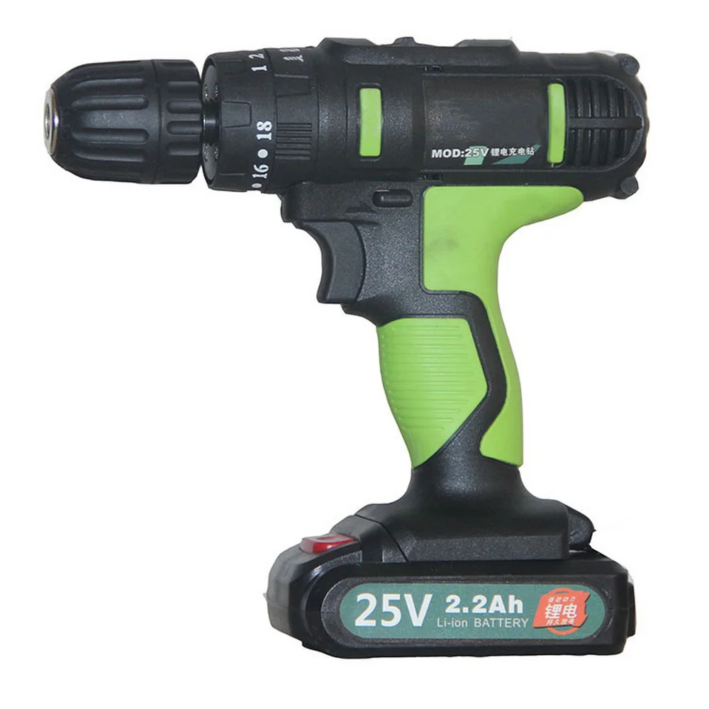 25V 2.2AH Electric Screwdriver Cordless Electric Drill Multi-function with 2 Rechargeable Lithium Battery-powered Power Tools
