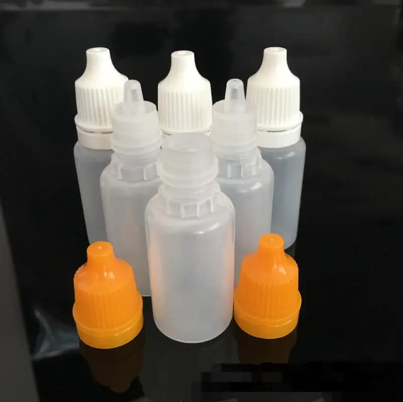 Wholesale 10ML Mini Plastic Dropper Bottles With Childproof Cap And Long Thin Tip for E juice |
