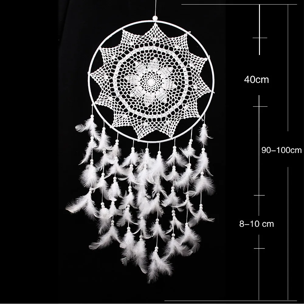 Dreamcatcher Handmade Ветряные колокольчики Висячая подвеска Перо индейского ловца снов Висящие на стене художественные произведения Искусство домашнего декора Ремесла на машине.