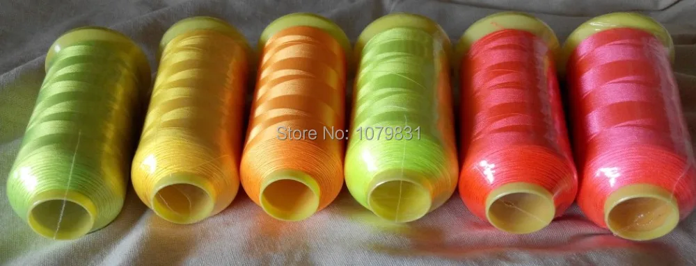 Нить для вышивания из полиэстера яркого неонового цвета 5000 м/конус