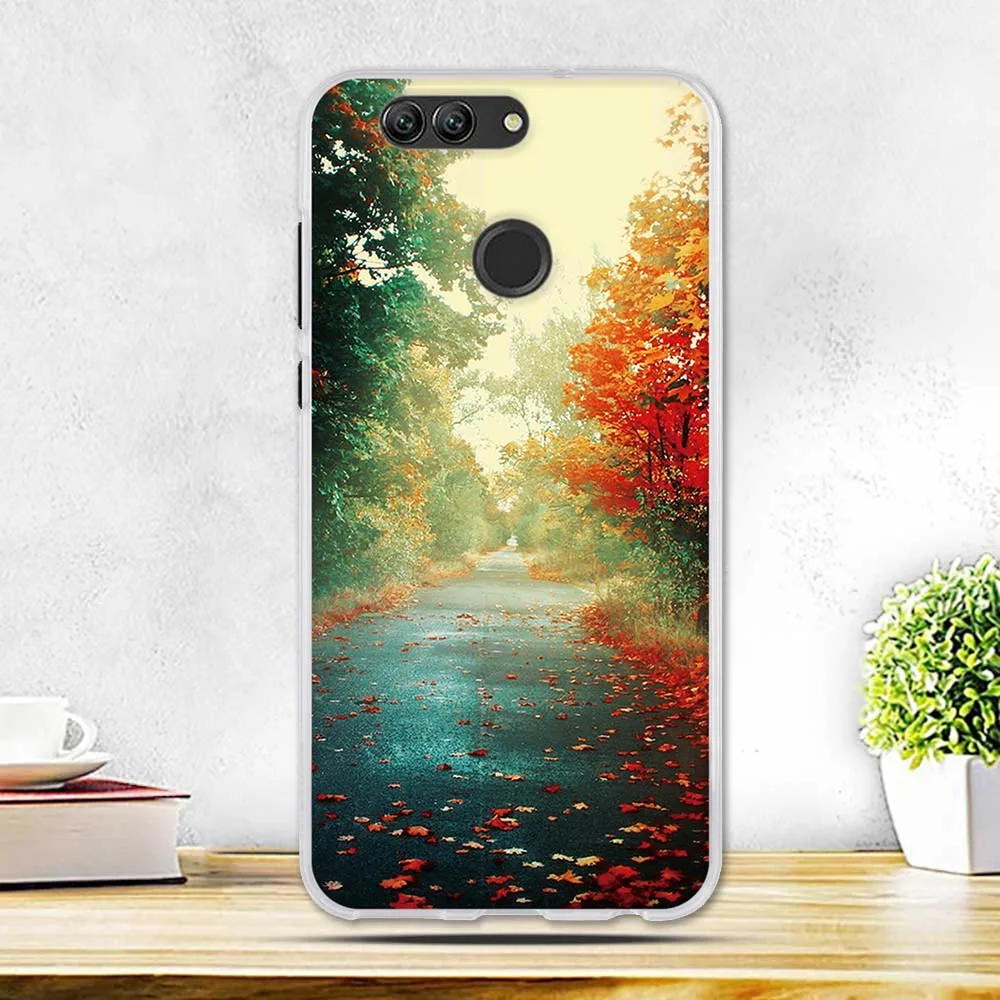 Чехол для Huawei Nova 2 Plus мягкая задняя крышка из ТПУ чехлы plus искусственная