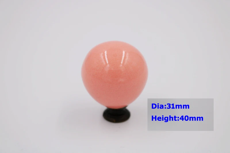 Pink 31mm 1x Детская комната винтажные круглые шаровые керамические ручки для ящиков кухонный шкаф дверная ручка шкаф мебель фурнитура старинная бронзовая основа - Цвет: Pink 31mm