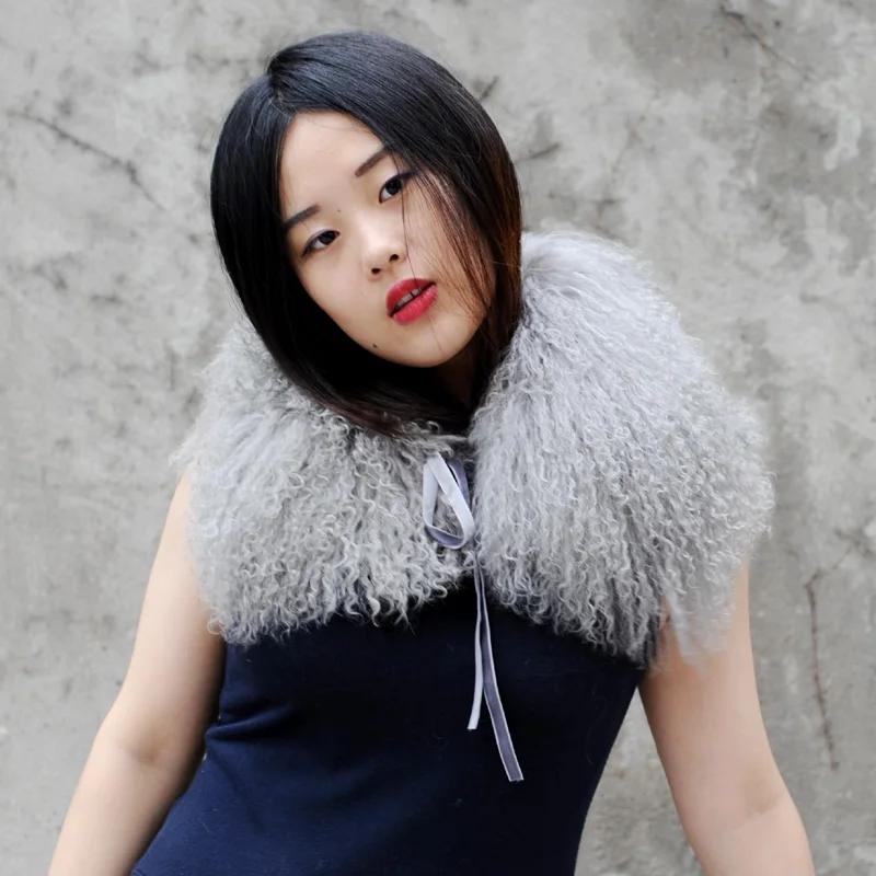 Оригинальный Тибетский воротник из овечьей шерсти Прямая доставка|tibetan lamb fur|fur
