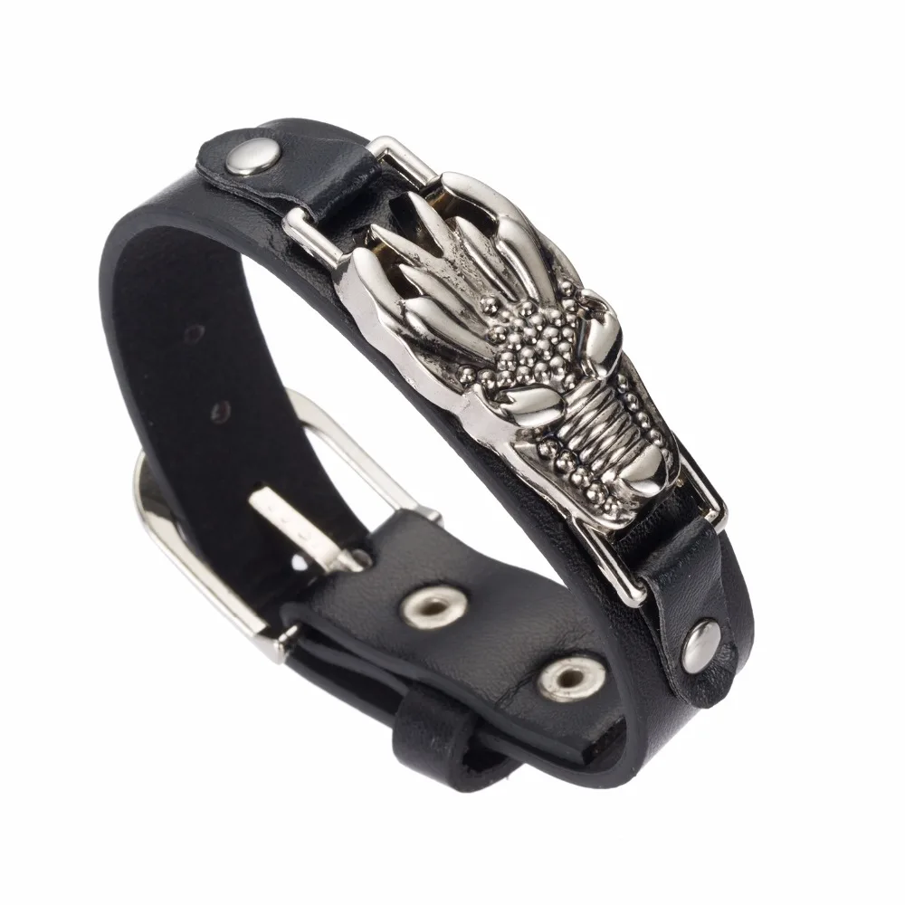 Модный очаровательный браслет дракона с ремнем кожаный пряжкой Для Мужчин
