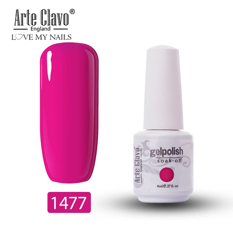 1477 Arte Clavo Гель-лак для ногтей 8 мл УФ-гель 85 цветов лак для ногтей замачиваемый гель для рисования светодиодный Гибридный гвоздь для дизайна смоляная грунтовка 1 шт - Цвет: 1477