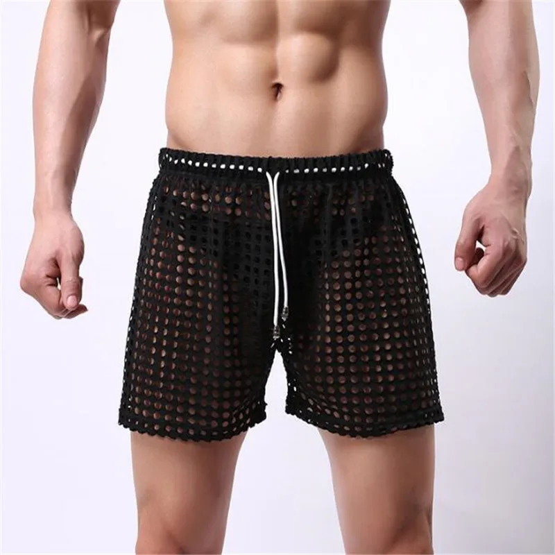Мужские повседневные шорты мужские Модные дышащие сексуальные сетчатые шорты|men