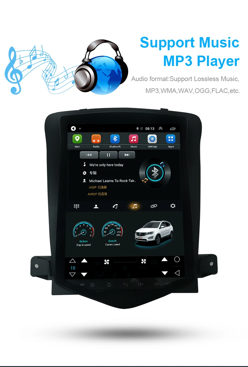 Android8.1 Тесла стиль автомобиля gps навигация для Ford Focus 2012- gps навигация вертикальный экран