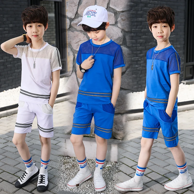 Children's Clothing Boy Summer Suit 2019 New Sports Clothes Big Children Short Sleeves Tide | Детская одежда и обувь