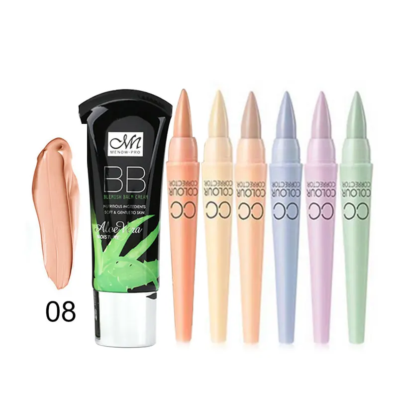 Menow бренд Make Up Set алоэ вера увлажняющий BB крем и 6 цветов/комплект cc Корректоры для лица выведение пятен косметический набор прямая поставка 5368