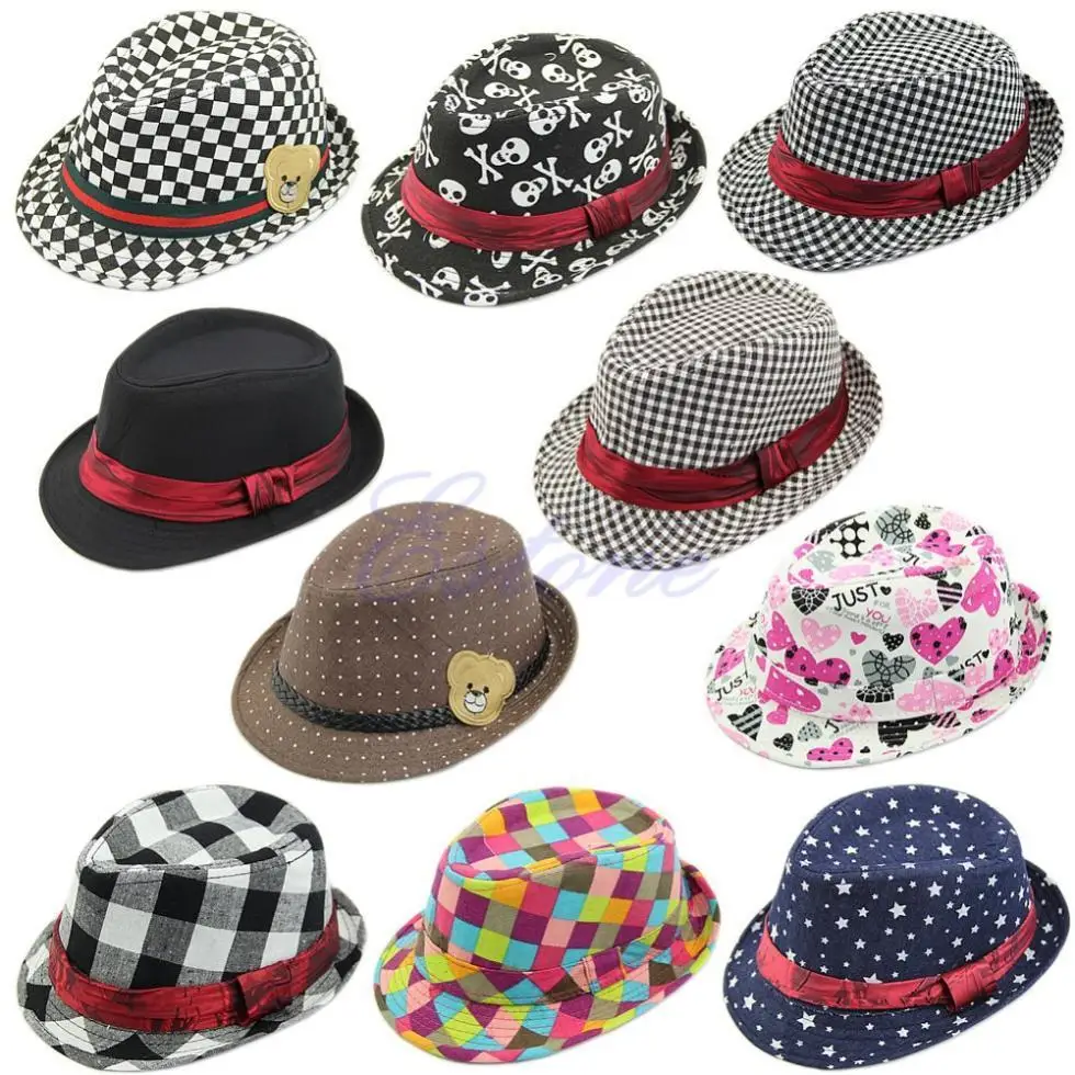 Детская фетровая шляпа в стиле джаз для маленьких мальчиков и девочек |