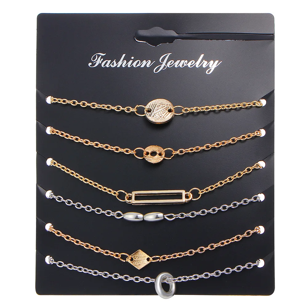 6 шт./Партия набор очаровательных браслетов для женщин Набор круглых из бисера