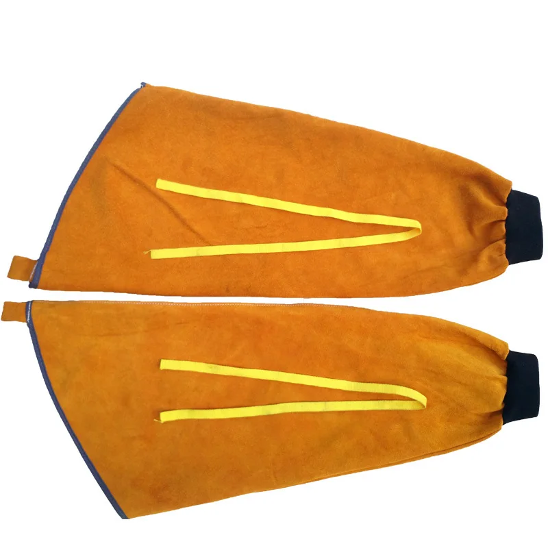 Leather Heat Resistant Welding Arm Sleeves Work Spark Protection Guard Button Closure Safety |