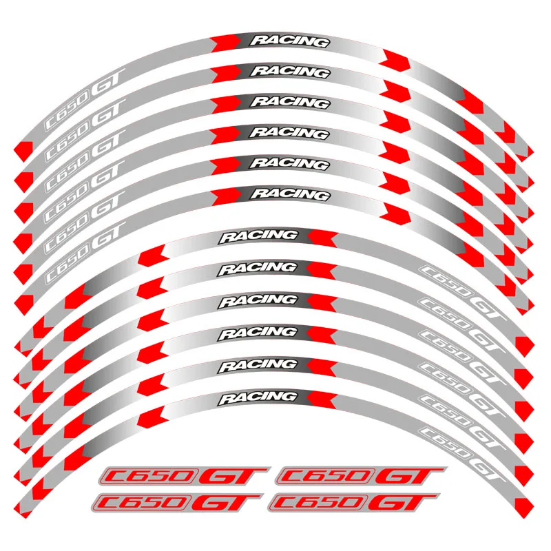 Hot sell 7 Style Motorcycle Wheel Tire Rim Stickers 15inch wheel For BMW C650GT | Decals &amp
