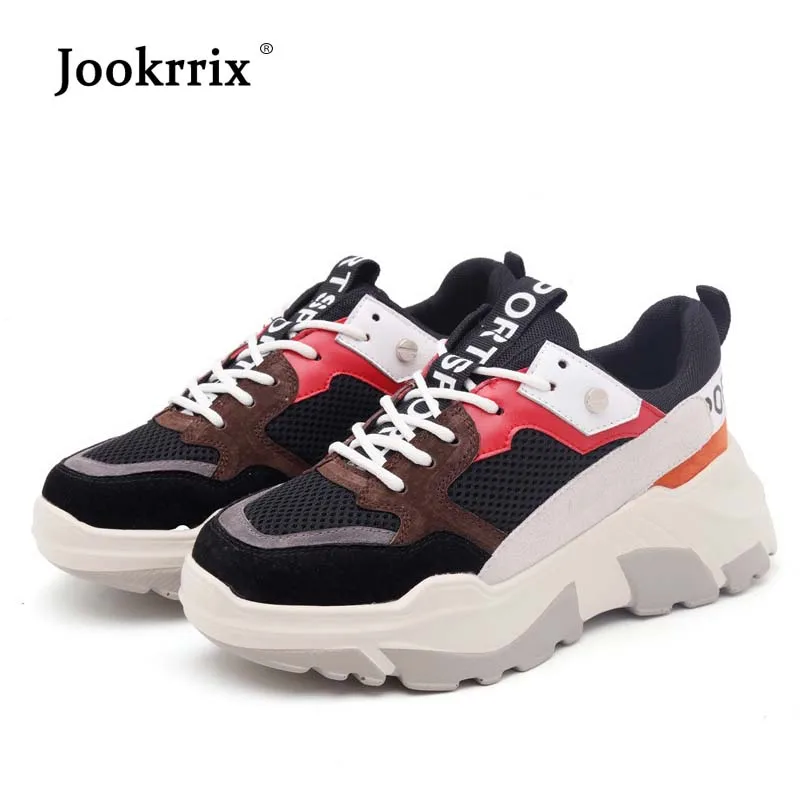 Jookrrix 2018 обувь на платформе Новый Женский Бренд тапки леди chaussure дышащие осенние