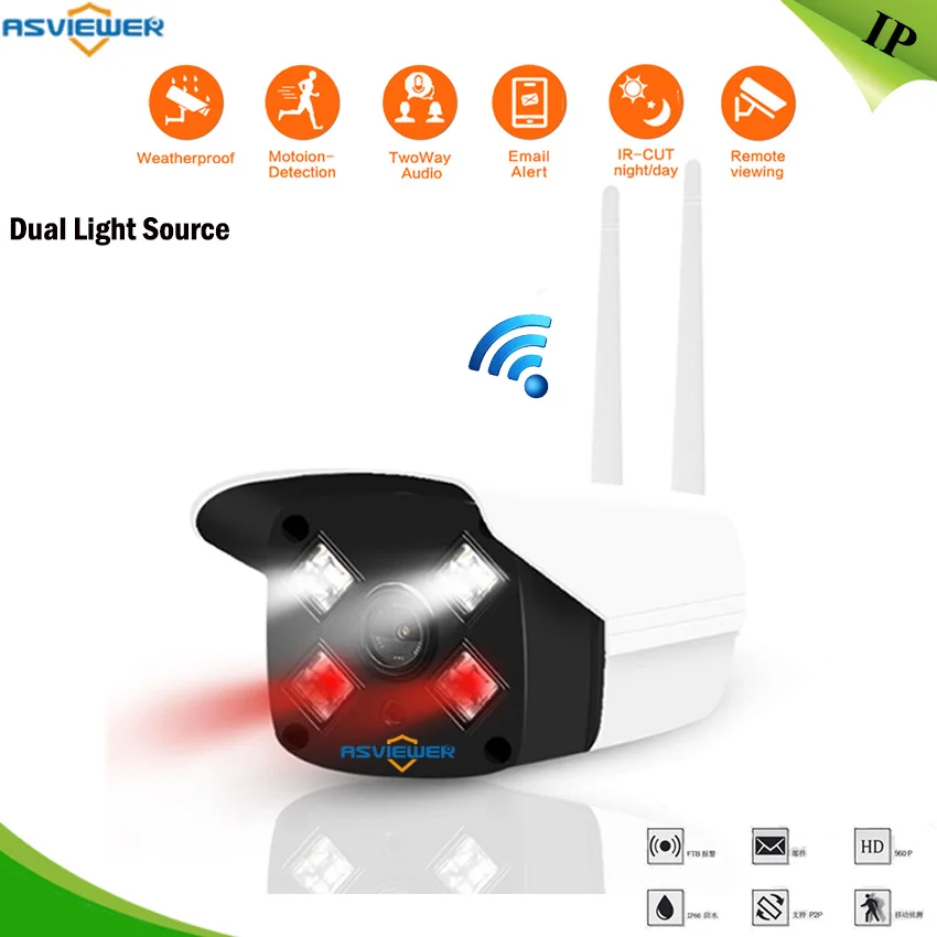 1080P двойной источник света plug & play WIFI ip камера с аудио поддержкой sd карты запись