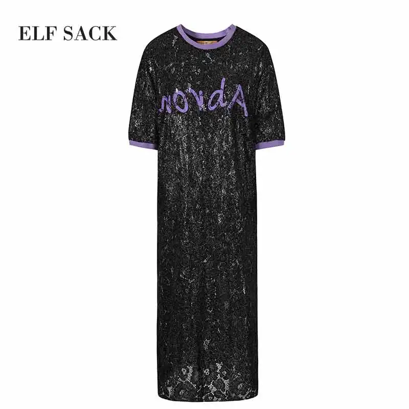 Женское винтажное платье ELFSACK хлопковое с О образным вырезом и рукавом в