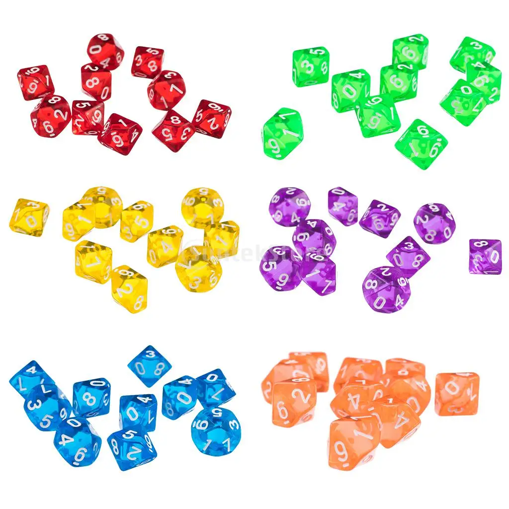 D10 10-сторонняя игральная кость из драгоценного камня для ролевых игр Подземелья и Драконы набор из 10 кубиков