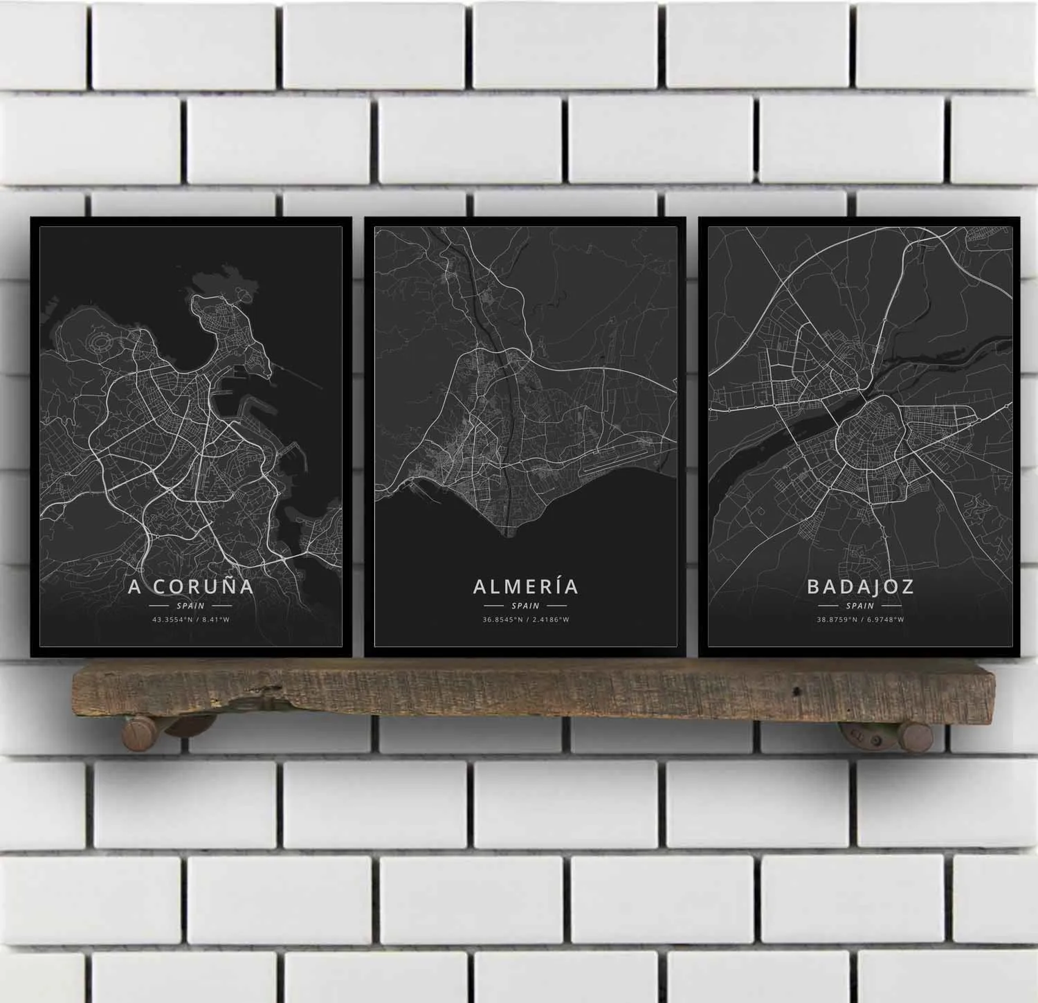 A Coruna Almeria Badajoz Barcelona Bilbao Catral Gijon Girona Granada Huelva Ibiza Las Palmas Leon Madrid Spain Poster | Дом и сад
