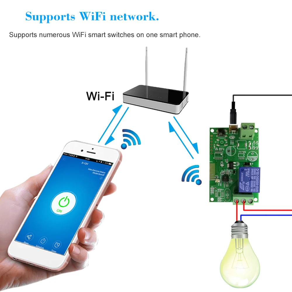 Беспроводной релейный модуль eWeLink 5 В/12 В/220 В с Wi Fi RF 433 МГц дистанционный